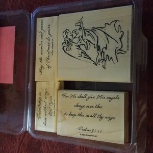 Stampin Up! On Angel Wings wooden stamp set.